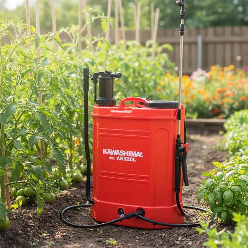 Fumigadora Aspersora Eléctrico/Manual 20lts Hibrido Kawashima Akh20l Color Rojo incluye accesorios