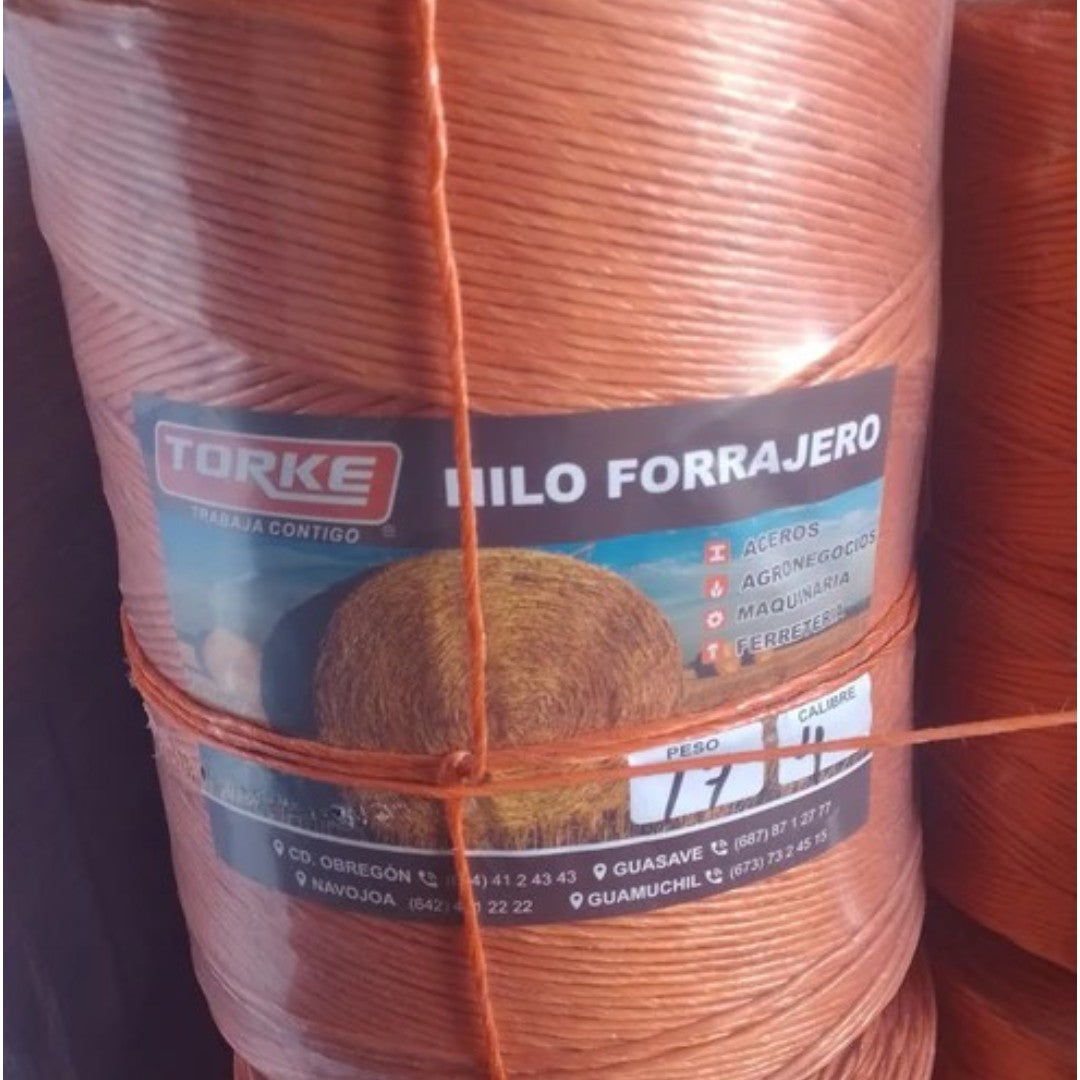 Rafia Forrajero Hilo Para Pacas Cal. 4 Naranja 2 Pzas 17kg