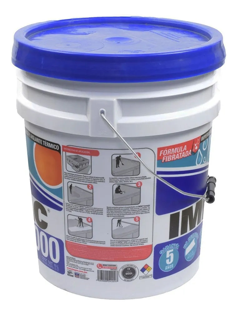 Impac 5000 blanco fibratado cubeta 19 L impermeabilizante