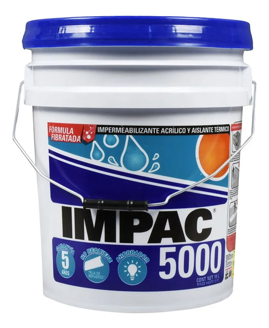 Impac 5000 blanco fibratado cubeta 19 L impermeabilizante
