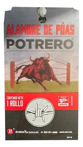 Alambre De Púas Potrero Calibre 12.5 Rollo De 34 Kg. 340 Mts