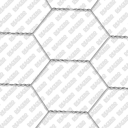 Malla Hexagonal Galvanizada, 1.50 Metros de Altura, 45 Metros de Largo, Calibre 22, Abertura de 50 mm, Acero Galvanizado, Color Gris, para Cercados, Corrales, Jaulas, Proyectos Agrícolas