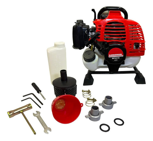 Motobomba De Agua Riego 1 Pulgada Autocebante Kawashima Bp4310 De 127w Con Accesorios