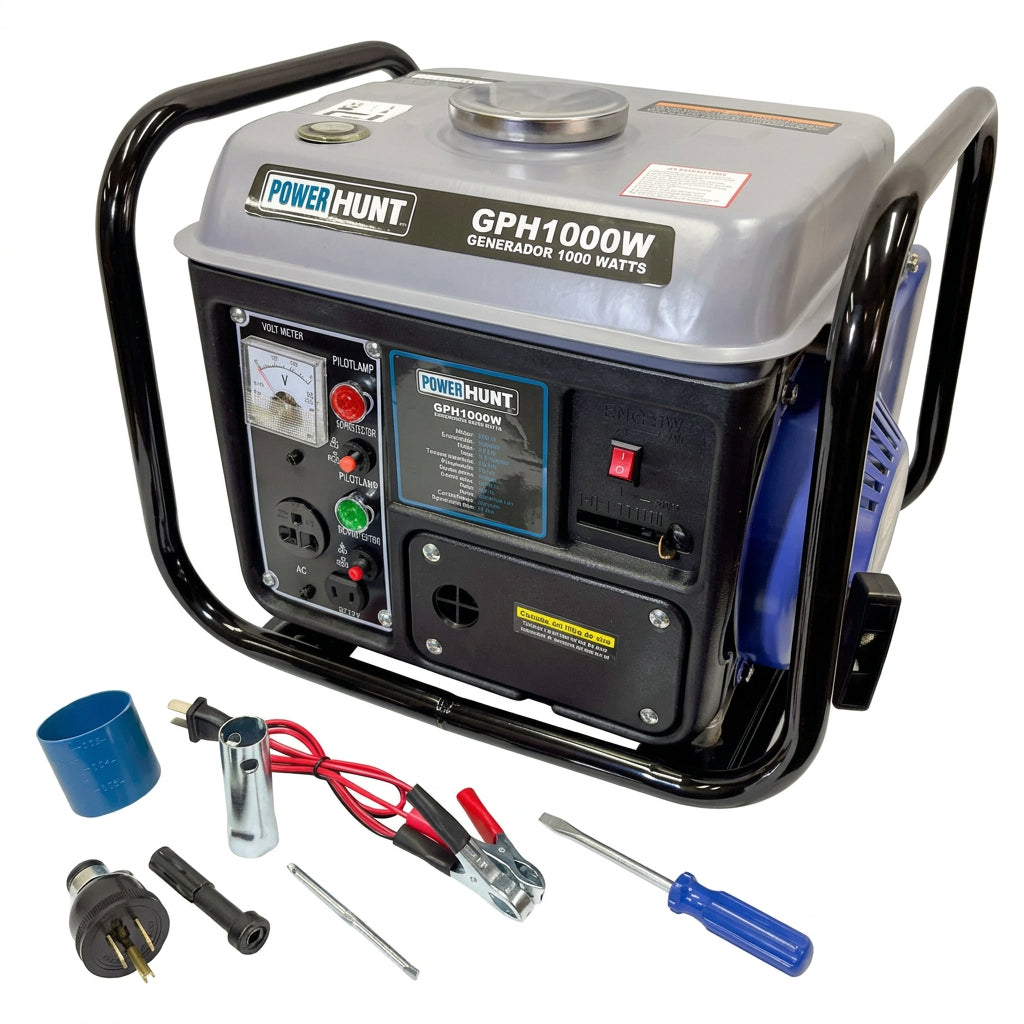 Generador Portátil Power Hunt 1000w Monofásico 2 Tiempos A Gasolina Gph1000w