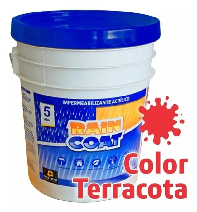 Impermeabilizante AcrÃ­lico, Color Terracota, 19 Litros, para Techos y Losas, DuraciÃ³n 5 AÃ±os