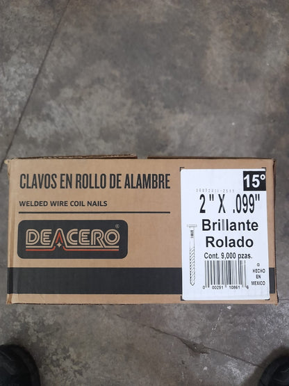 CLAVO ROLADO 2″ CAL.99 P/PISTOLA CAJA C/9000 PZS