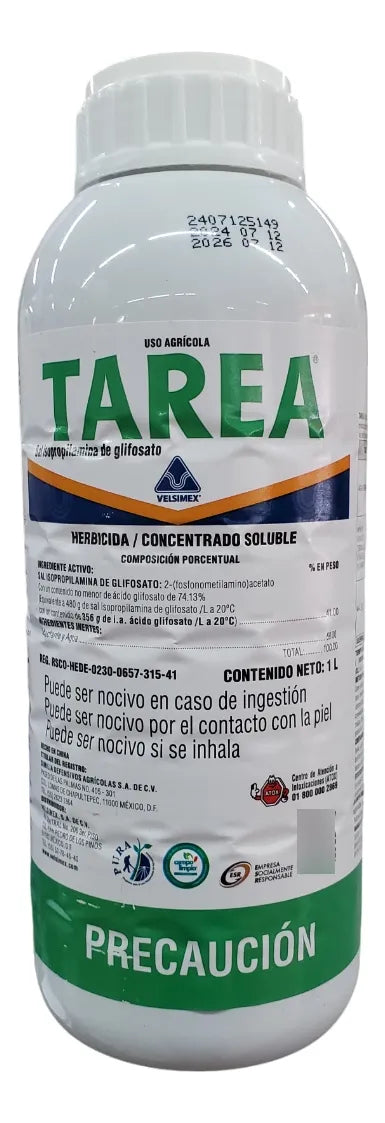 Tarea Herbicida Glifosato Velsimex Caja Con 12 Litros