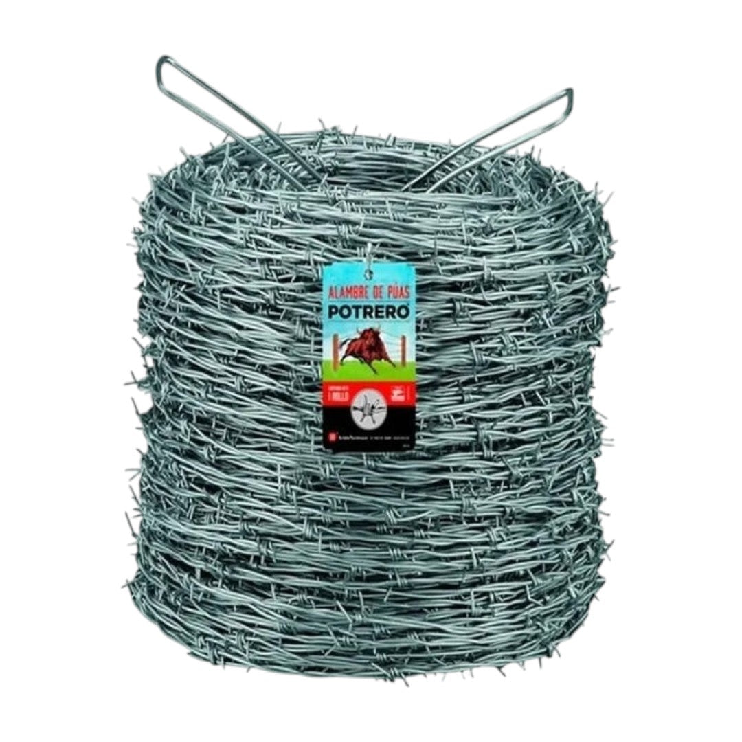 Alambre púas 30kg Potrero + grapa 1kg galv. corrugada