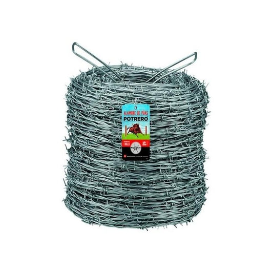 Alambre De Púas Potrero Calibre 12.5 Rollo De 30 Kg. 300 Mts
