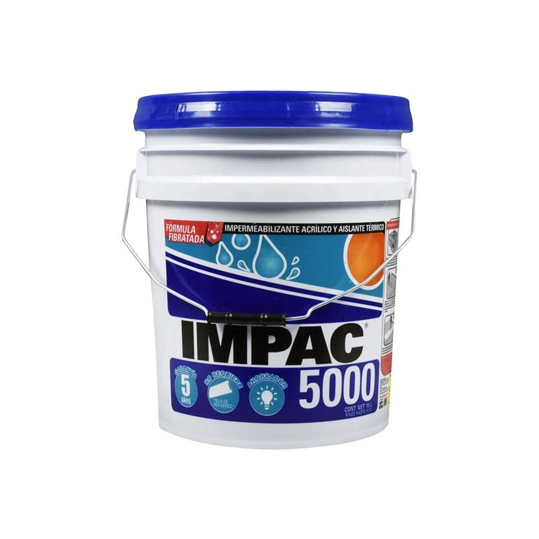 Impac 5000 blanco fibratado cubeta 19 L impermeabilizante