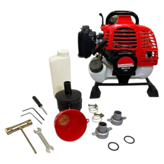 Motobomba De Agua Riego 1 Pulgada Autocebante Kawashima Bp4310 De 127w Con Accesorios