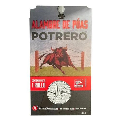 Alambre De Púas Potrero Calibre 12.5 Rollo De 30 Kg. 300 Mts