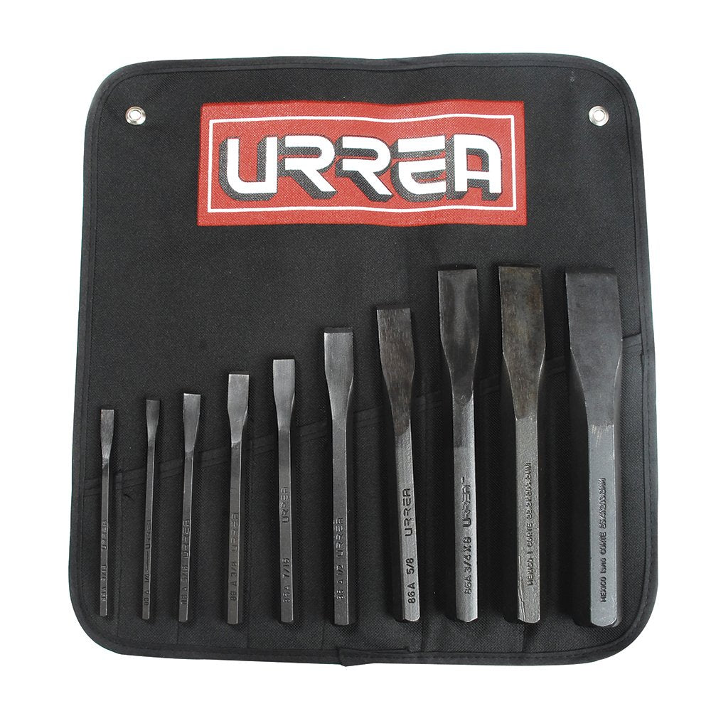 Urrea 86D Juego combinado de cinceles corta frÃ­o, 10 piezas