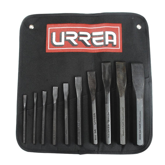 Urrea 86D Juego combinado de cinceles corta frÃ­o, 10 piezas
