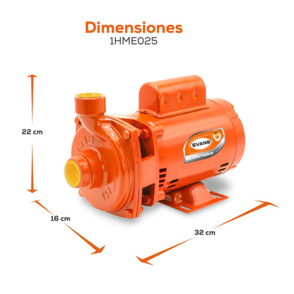 Electrobomba Evans 1/4 HP centrífuga 1x1 mod. 1HME025