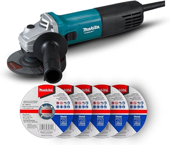 Combo Esmeriladora Makita M9510B 4-1/2 850w + 5 Discos