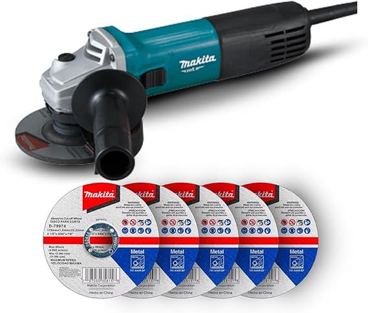 Combo Esmeriladora Makita M9510B 4-1/2 850w + 5 Discos