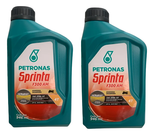Paq 2 Sprinta F300 AM 20W‑50 SL 946 mL Mineral MOTO